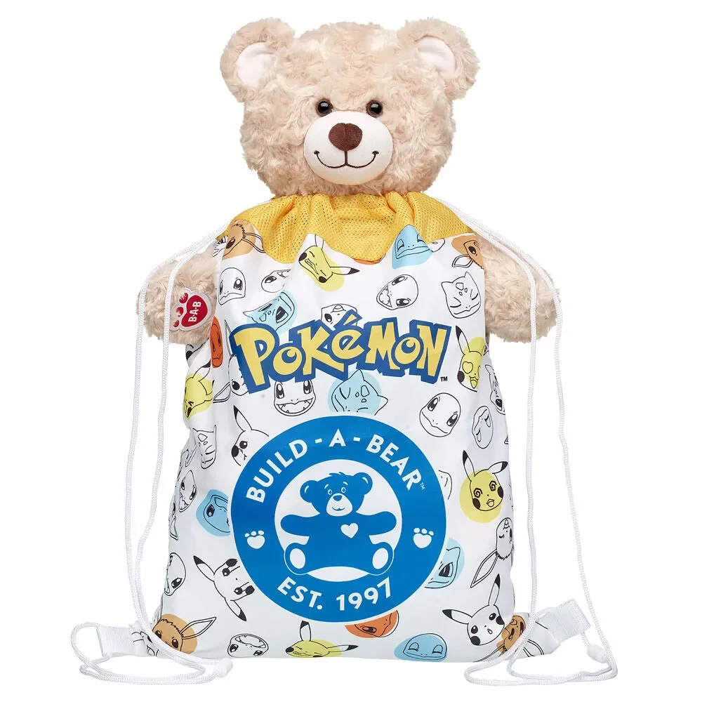 Pokemon Build-a-bear drawstring backpack bag NEW logo pikachu squirtle evie kids